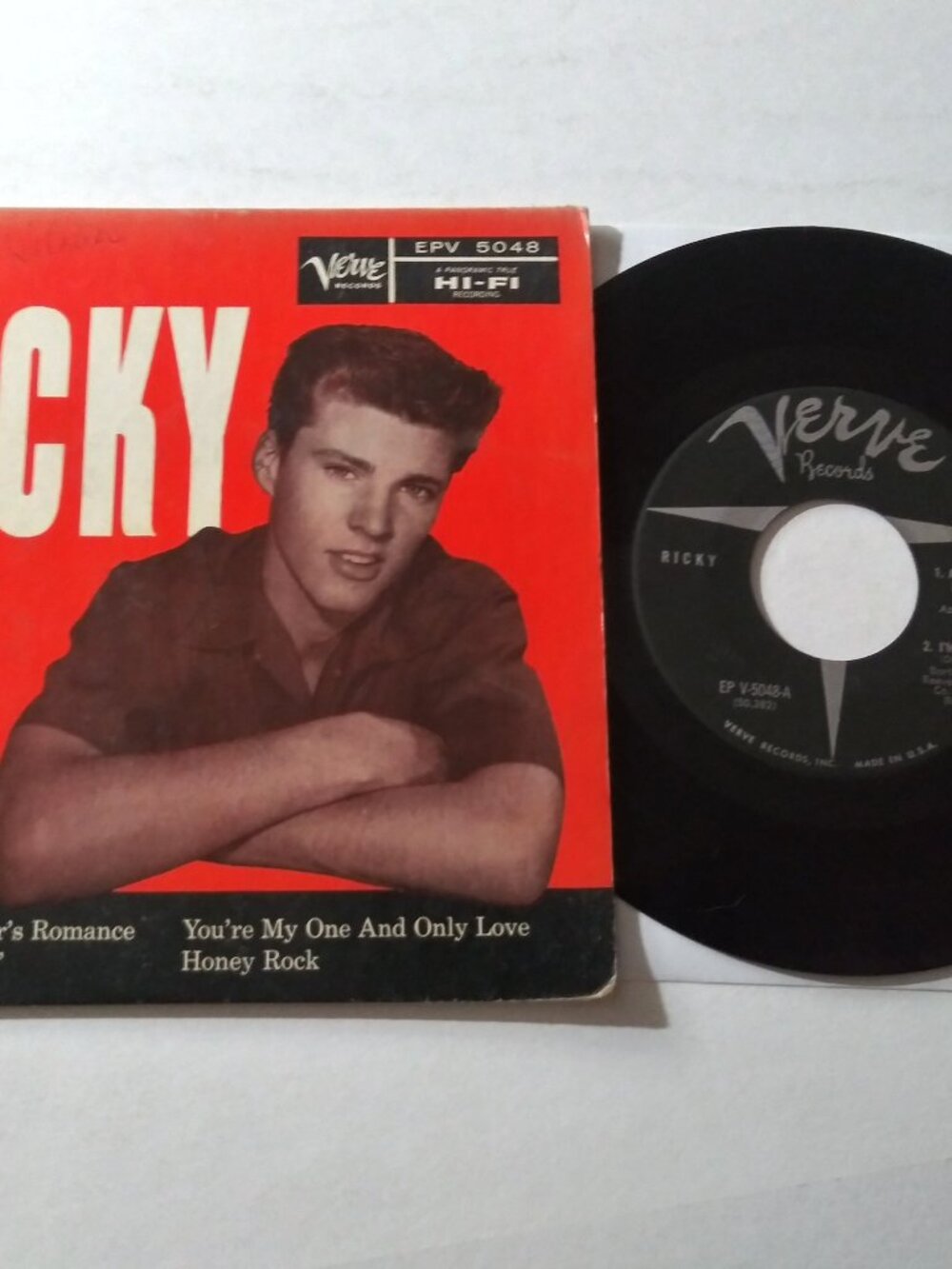Ricky Nelson – Ricky VG+ 45RPM EP Verve 5048 Record & Pic Sleeve 1957 ROCKABILLY